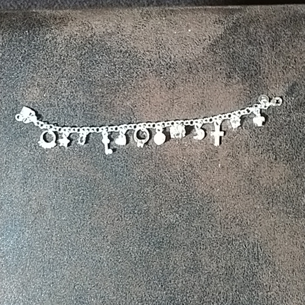 Silver charm bracelet